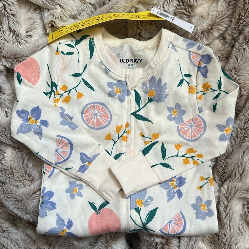 NWT ✨ Old Navy Toddler Girl 2 Way Zip PJs